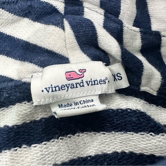 Vineyard Vines womens stripe funnel neck pullover Sweatshirt blue white XS - Picture 5 of 5